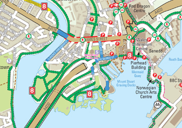 cardiff tourist map