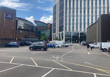 The open air Rapport NCP car park, hotel in distance across the junction. -  Picture of Premier Inn Cardiff City Centre (Queen Street) hotel -  Tripadvisor